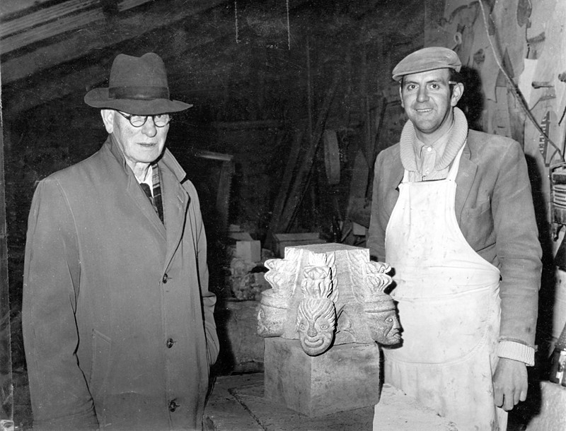 Ralph and the master stone mason Desmond Scriven